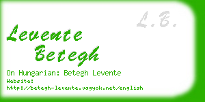 levente betegh business card